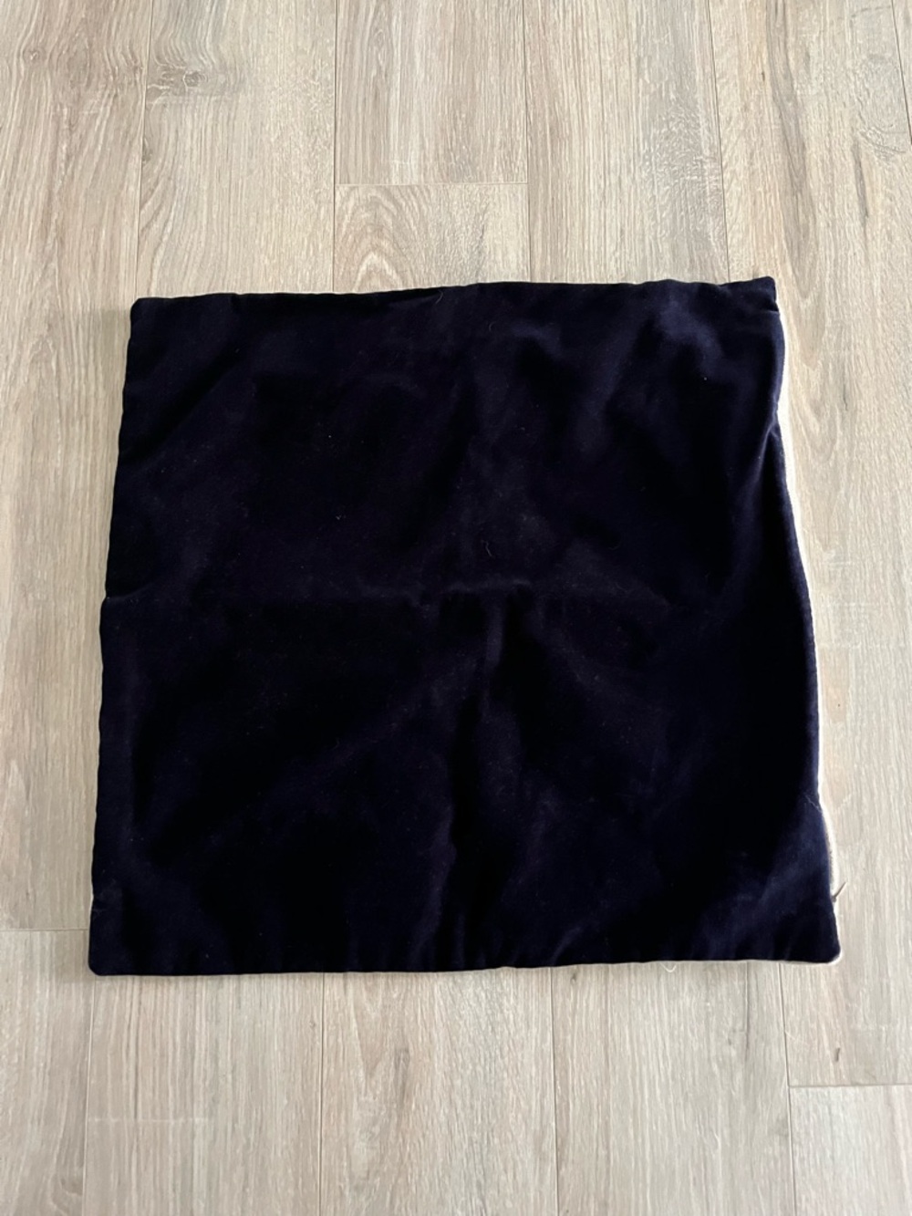 Pottery Barn Navy Velvet and Natural Linen Pillow Case 20x20